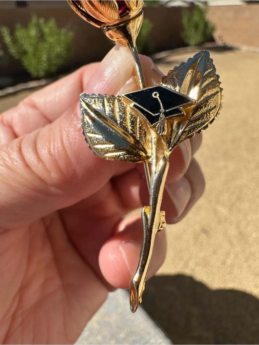 Vintage Giovanni Rose, Graduation Brooch, Signed Costume Jewelry, Mid Century